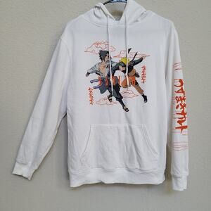 Naruto Sweatshirt Womens Medium Shippuden Anime Sasuke White Pullover hoodie